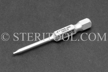 #13001 - .050" Ball Hex x 2"(50mm) OAL Stainless Steel Power Bit. ball hex, power bit, stainless steel