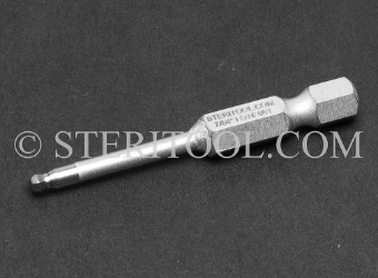#13005 - 7/64" Ball Hex x 2"(50mm) OAL Stainless Steel Power Bit. ball hex, power bit, stainless steel