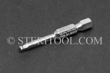 #13006 - 1/8" Ball Hex x 2"(50mm) OAL Stainless Steel Power Bit. ball hex, power bit, stainless steel