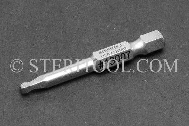 #13007 - 9/64" Ball Hex x 2"(50mm) OAL Stainless Steel Power Bit. ball hex, power bit, stainless steel