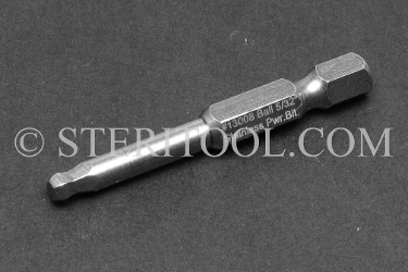 #13008 - 5/32" Ball Hex x 2"(50mm) OAL Stainless Steel Power Bit. ball hex, power bit, stainless steel