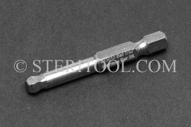 #13010 - 7/32" Ball Hex x 2"(50mm) OAL Stainless Steel Power Bit. ball hex, power bit, stainless steel