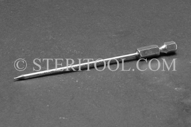 #13020 - .035" Ball Hex x 4"(100mm) OAL Stainless Steel Power Bit. ball hex, power bit, stainless steel