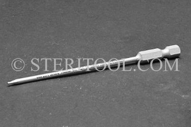 #13021 - .050" Ball Hex x 4"(100mm) OAL Stainless Steel Power Bit. ball hex, power bit, stainless steel