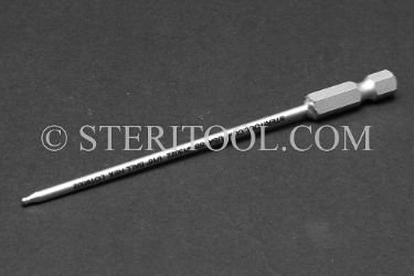 #13022 - 1/16" Ball Hex x 4"(100mm) OAL Stainless Steel Power Bit. ball hex, power bit, stainless steel