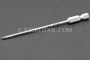 #13023 - 5/64" Ball Hex x 4"(100mm) OAL Stainless Steel Power Bit. ball hex, power bit, stainless steel