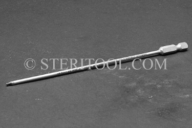 #13042 - 1/16" Ball Hex x 6"(150mm) OAL Stainless Steel Power Bit. ball hex, power bit, stainless steel