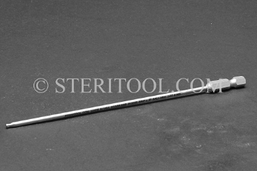 #13043 - 5/64" Ball Hex x 6"(150mm) OAL Stainless Steel Power Bit. ball hex, power bit, stainless steel