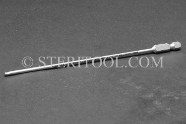 #13044 - 3/32" Ball Hex x 6"(150mm) OAL Stainless Steel Power Bit. ball hex, power bit, stainless steel