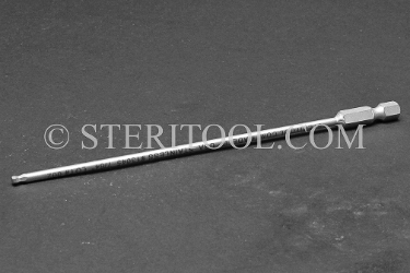 #13045 - 7/64" Ball Hex x 6"(150mm) OAL Stainless Steel Power Bit. ball hex, power bit, stainless steel