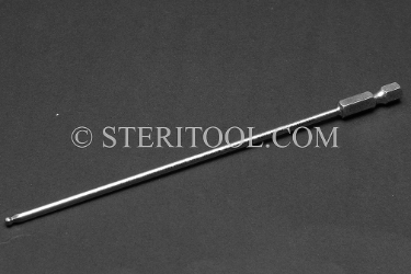 #13045_718 - 7/64" Ball Hex x 6"(150mm) OAL Non-Magnetic Power Bit. ball hex, power bit, allen wrench, stainless steel