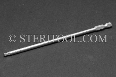 #13048 - 5/32" Ball Hex x 6"(150mm) OAL Stainless Steel Power Bit. ball hex, power bit, stainless steel