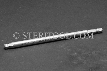 #13051 - 1/4" Ball Hex x 6"(150mm) OAL Stainless Steel Power Bit. ball hex, power bit, stainless steel