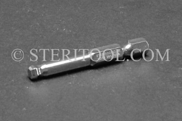 #13072 - 5.5mm Ball Hex x 2"(50mm) OAL Stainless Steel Power Bit. ball hex, power bit, stainless steel