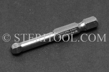#13073 - 6mm Ball Hex x 2"(50mm) OAL Stainless Steel Power Bit. ball hex, power bit, stainless steel