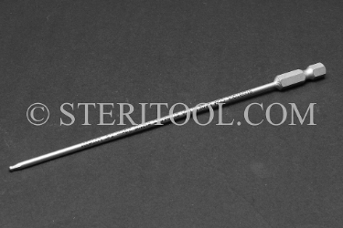 #13105 - 2mm Ball Hex x 6"(150mm) OAL Stainless Steel Power Bit. ball hex, power bit, stainless steel