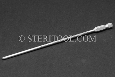 #13106 - 2.5mm Ball Hex x 6"(150mm) OAL Stainless Steel Power Bit. ball hex, power bit, stainless steel