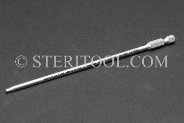 #13107 - 3mm Ball Hex x 6"(150mm) OAL Stainless Steel Power Bit. ball hex, power bit, stainless steel