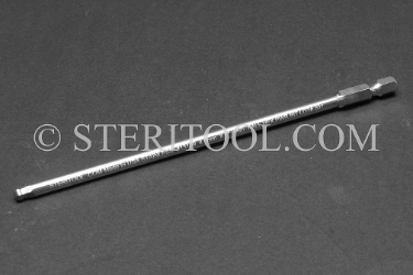 #13109 - 4mm Ball Hex x 6"(150mm) OAL Stainless Steel Power Bit. ball hex, power bit, stainless steel