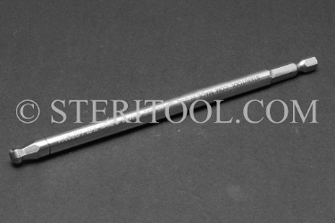 #13113 - 6mm Ball Hex x 6"(150mm) OAL Stainless Steel Power Bit. ball hex, power bit, stainless steel