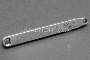 #13904 - 7/32" x 4" Offset 1/4 DR Stainless Steel Socket.  socket, offset, 3/8dr, 3/8 dr, 3/8-dr, stainless steel