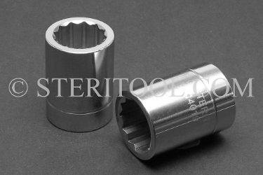 #14019 - 19mm 12pt x 1/2dr Stainless Steel Standard Socket. socket, 1/2dr, 1/2-dr, 1/2 dr, 12pt, 12-pt, 12 pt, socket