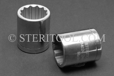 #14024 - 24mm 12pt x 1/2dr Stainless Steel Standard Socket. socket, 1/2dr, 1/2-dr, 1/2 dr, 12pt, 12-pt, 12 pt, socket