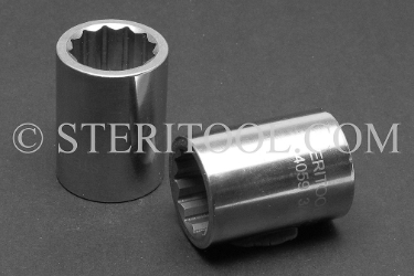 #14059 - 3/4" 12pt x 1/2dr Stainless Steel Standard Socket. socket, 1/2dr, 1/2-dr, 1/2 dr, 12pt, 12-pt, 12 pt, socket