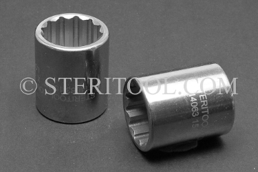 #14063 - 15/16" 12pt x 1/2dr Stainless Steel Standard Socket. socket, 1/2dr, 1/2-dr, 1/2 dr, 12pt, 12-pt, 12 pt, socket