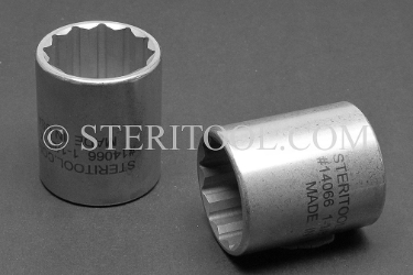#14066 - 1-1/8" 12pt x 1/2dr Stainless Steel Standard Socket. socket, 1/2dr, 1/2-dr, 1/2 dr, 12pt, 12-pt, 12 pt, socket