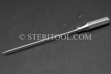 #19004_SP5 - 1.0mm Hex x 5"(125mm) Stainless Steel Ortho Driver with SS Handle. hex, ortho, stainless steel
