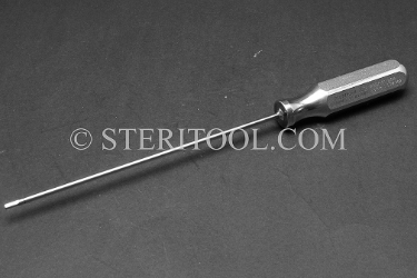 #19007 - 2.5mm Hex x 6"(150mm) Stainless Steel Ortho Driver with SS Handle. hex, ortho, stainless steel