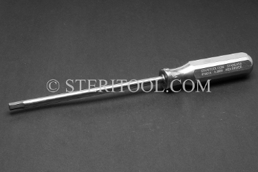 #19014 - 6mm Hex x 6"(150mm) Stainless Steel Ortho Driver with SS Handle. hex, ortho, stainless steel