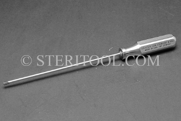 #19054 - 1/8" Hex x 6"(150mm) Stainless Steel Ortho Driver with SS Handle. hex, ortho, stainless steel