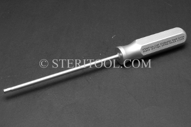 #19057 - 3/16" Hex x 6"(150mm) Stainless Steel Ortho Driver with SS Handle. hex, ortho, stainless steel