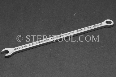 #20036_SP6 - 7mm Stainless Steel Combination Wrench. 6" OAL , No Bend. wrench, combination, spanner, stainless steel
