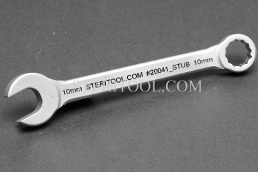 #20041_STUB - 10mm Stainless Steel Stubby Combination Wrench, 4.3125"(109mm) OAL. wrench, spanner, combination, stubby, stainless