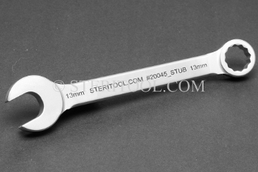 #20045_STUB - 13mm Stainless Steel Stubby Combination Wrench, 5.75"(146mm) OAL. wrench, spanner, combination, stubby, stainless