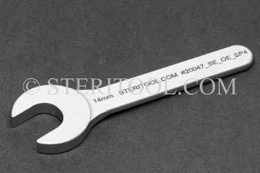 #20047_SE_OE_SP4 - 14mm Stainless Steel Open End Wrench. 4" OAL wrench, combination, spanner, stainless steel