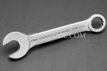 #20050_STUB - 17mm Stainless Steel Stubby Combination Wrench, 6.125"(155mm) OAL. wrench, spanner, combination, stubby, stainless