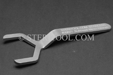 #20077_BULKHEAD - 44mm Stainless Steel Bulkhead Wrench, 3/16"(4.7mm) Thick x 6"(150mm) OAL. wrench, spanner, single end, singleend, bulkhead, bulk head, stainless steel
