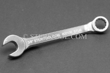 #20136_STUB - 3/8" Stainbless Steel Stubby Combination Wrench, 4.25"(108mm) OAL. wrench, spanner, combination, stubby, stainless steel