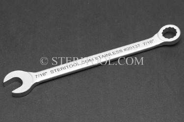 #20137 - 7/16" Stainless Steel Combination Wrench. wrench, combination, spanner, stainless steel
