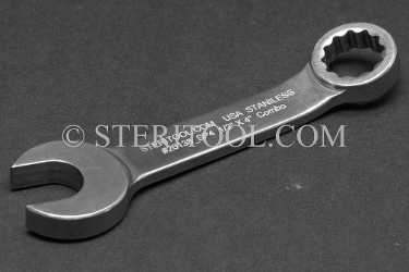 #20138_SP4 - 1/2" Stainless Steel Stubby Combination Wrench, 4"(100mm) Long. wrench, spanner, combination, stubby, stainless steel