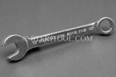 #20138_STUB - 1/2" Stainless Steel Stubby Combination Wrench, 5.5"(140mm) OAL. wrench, spanner, combination, stubby, stainless steel