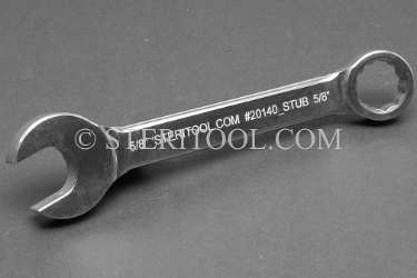 #20140_STUB - 5/8" Stainless Steel Combination Wrench, 5.875"(149mm) OAL. wrench, spanner, combination, stubby, stainless steel