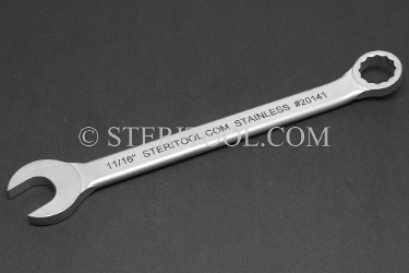 #20141 - 11/16" Stainless Steel Combination Wrench. wrench, combination, spanner, stainless steel