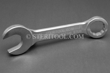 #20146_STUB - 1" Stainless Steel Stubby Combination Wrench, 7.75"(197mm) OAL. wrench, spanner, combination, stubby, stainless steel