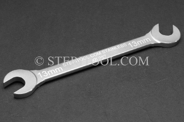 #20387 - 13mm Stainless Steel Offset Wrench. offset, wrench, stainless steel, spanner