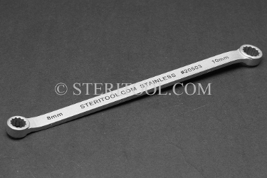 #20503 - 8.0 x 10.0mm Stainless Steel Double Box End Wrench. box end, boxend, wrench, spanner, 12pt, 12-pt, 12 pt, stainless steel